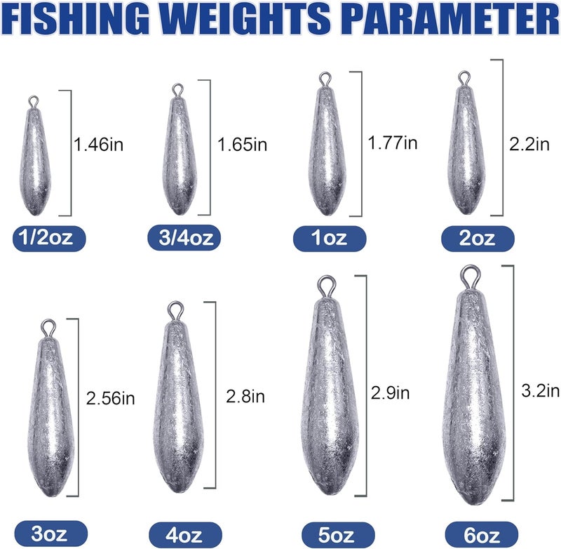 TKHDBF Drop Shot Fishing Weights Sinkers for Saltwater Freshwater Fishing - Image 3